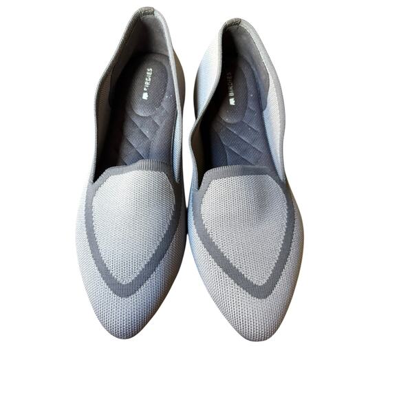 Birdies Grey Mist Pointed Toe Blackbird Knit Washable Slip on Loafer - 9.59.5 - Picture 2 of 7
